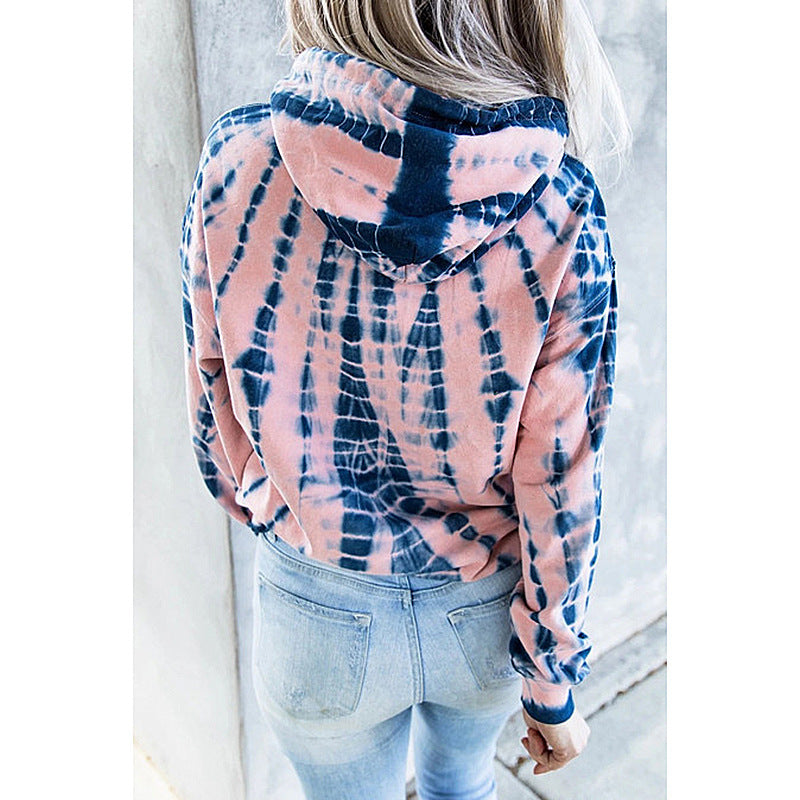 Damen Kapuzenpullover mit einzigartigem Batik-Muster Drune