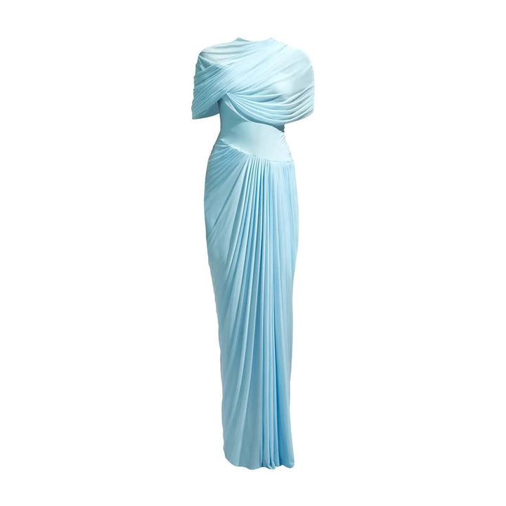 Damen Maxikleid mit eleganter Drapierung und asymmetrischen Cut-Outs Drune