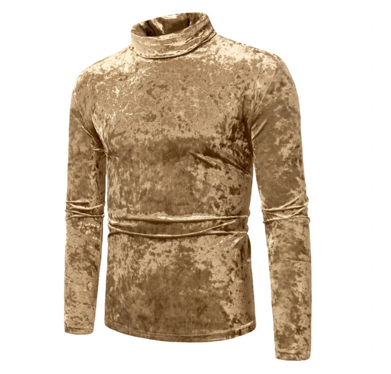 Herren eleganter Rollkragenpullover aus Samt Drune