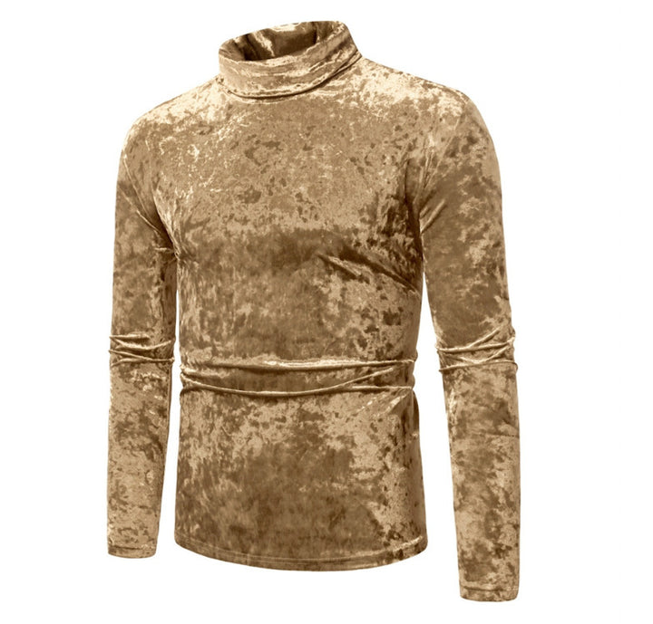 Herren eleganter Rollkragenpullover aus Samt Drune