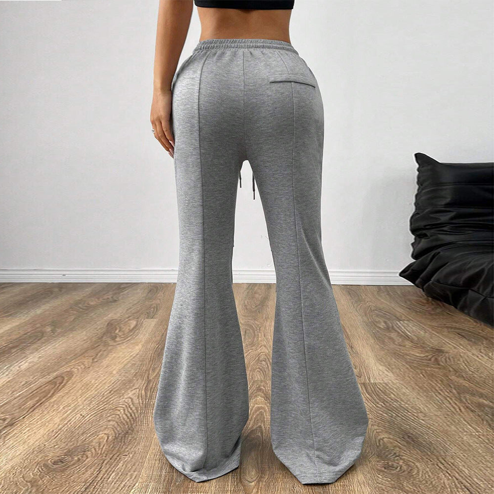 Damen weite Jogginghose mit elastischem Bund und ausgestelltem Bein Drune