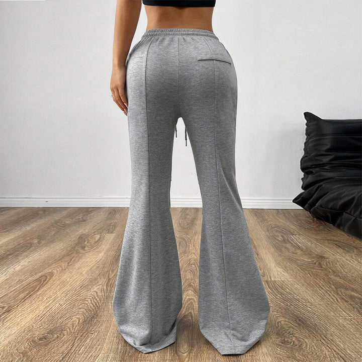 Damen weite Jogginghose mit elastischem Bund und ausgestelltem Bein Drune