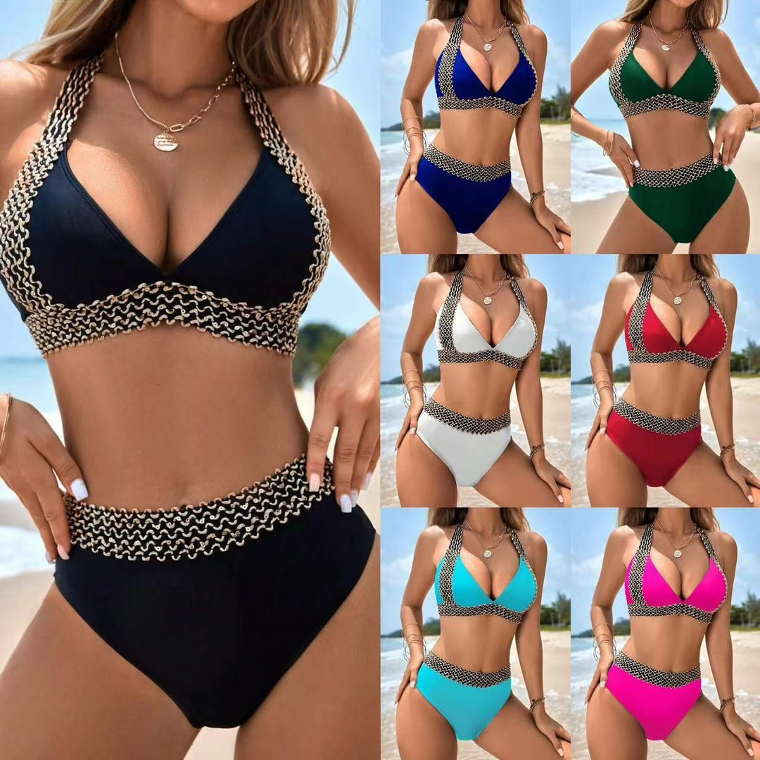 Damen Hochtaillierter Bikini mit einzigartigen Rüschendetails Drune