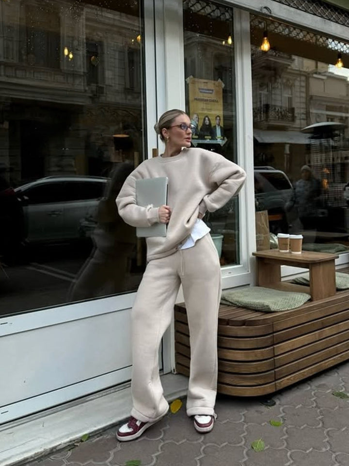 Damen Bequemes Sweatshirt und weite Jogginghose Set Drune