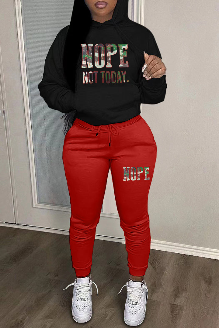Damen Hoodie und Jogginghose Set mit auffälligem Motiv und bequemem Schnitt Drune