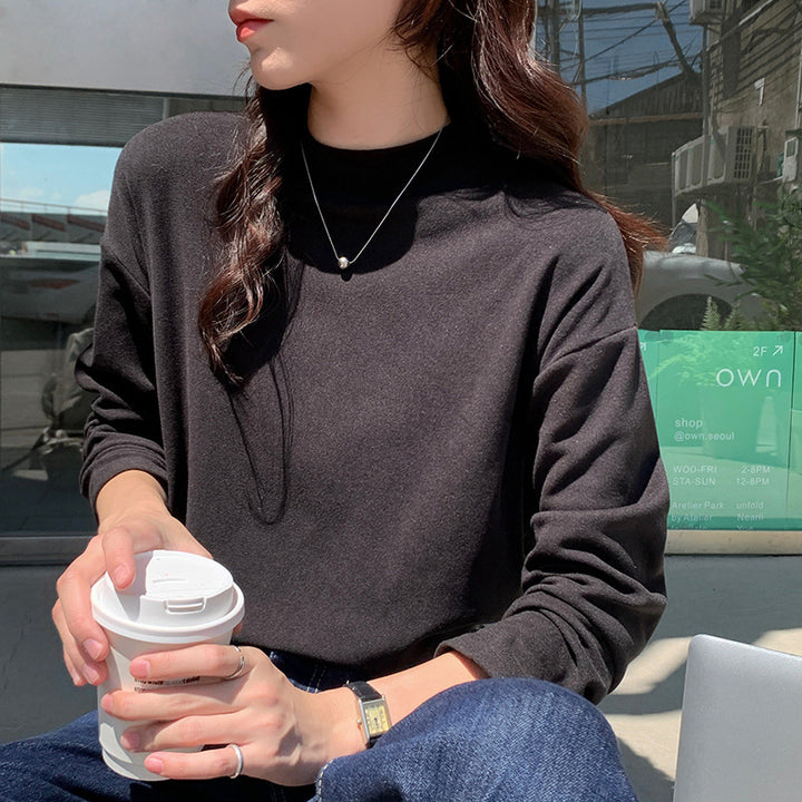 Damen Langarmshirt mit elegantem Stehkragen Drune