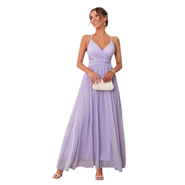 Damen Maxikleid mit zartem Chiffon und eleganter Drapierung Drune