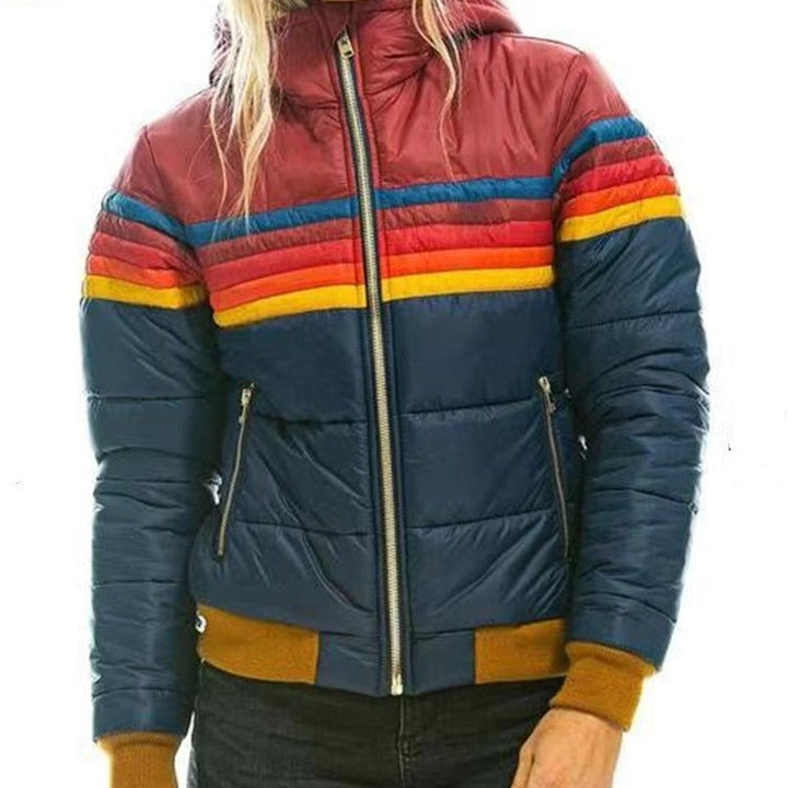 Drune | Kapuzen Retro Streifenjacke