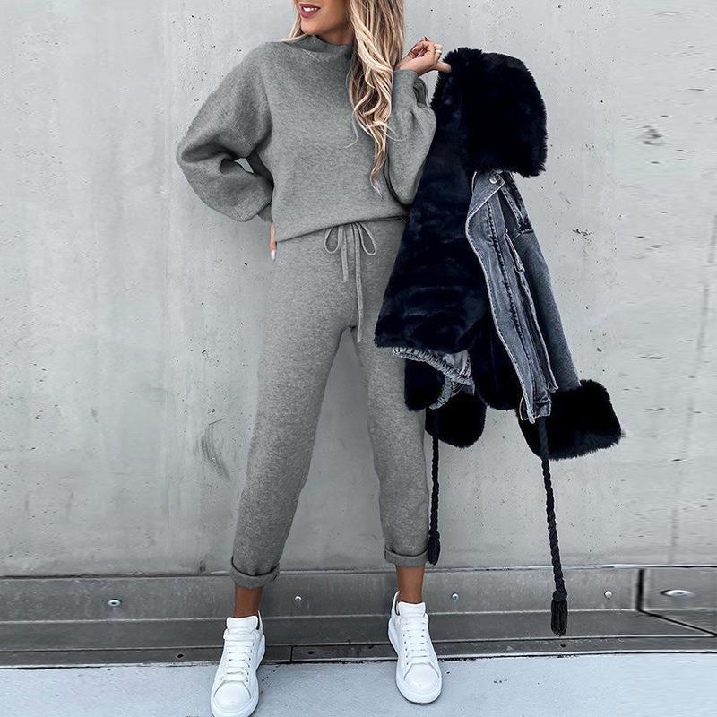 Damen Freizeitleggings mit hoch gezogenem Taillenbund und lässigem Sweater Drune