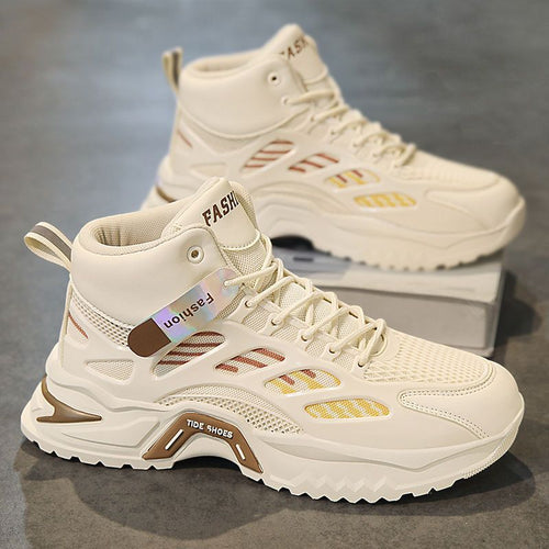 Damen Sportliche High-Top Sneakers mit atmungsaktiven Netzoberflächen und gepolsterter Sohle Drune