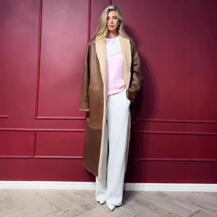 Damen lange, gefütterte Trenchcoatjacke Drune