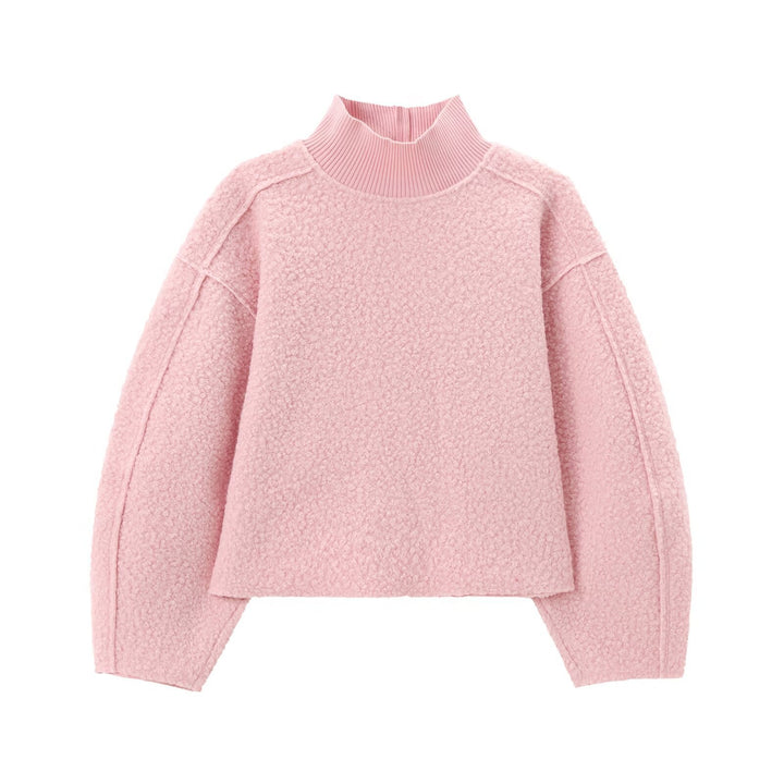 Damen Kuscheliger Pullover mit hohem Kragen und überschnittenen Schultern Drune