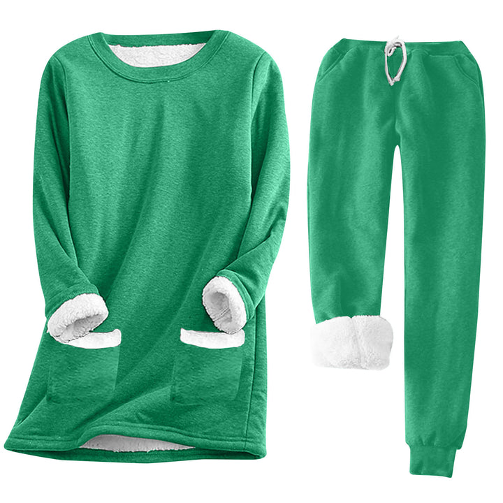 Damen Kuschelige Loungeanzug mit Fleece-Innenfutter und praktischen Taschen Drune