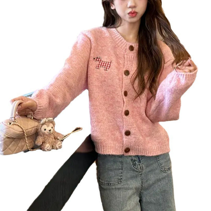 Damen Lässiger Strickcardigan mit Knopfdetail Drune