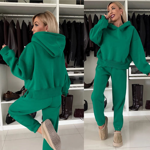 Damen gemütliches Sweatshirt und Jogginghose-Set Drune