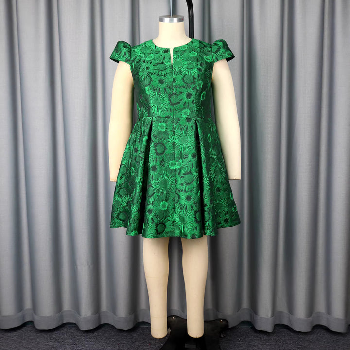 Damen Elegantes A-Linien Kleid mit floralem Muster Drune
