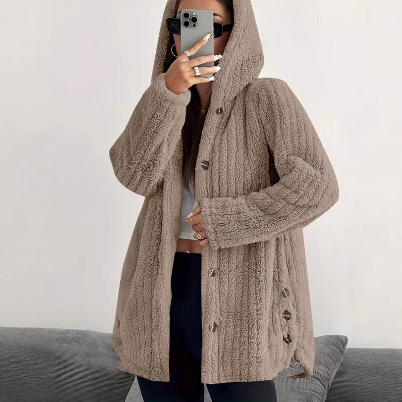Damen kuschelige Fleecejacke Drune
