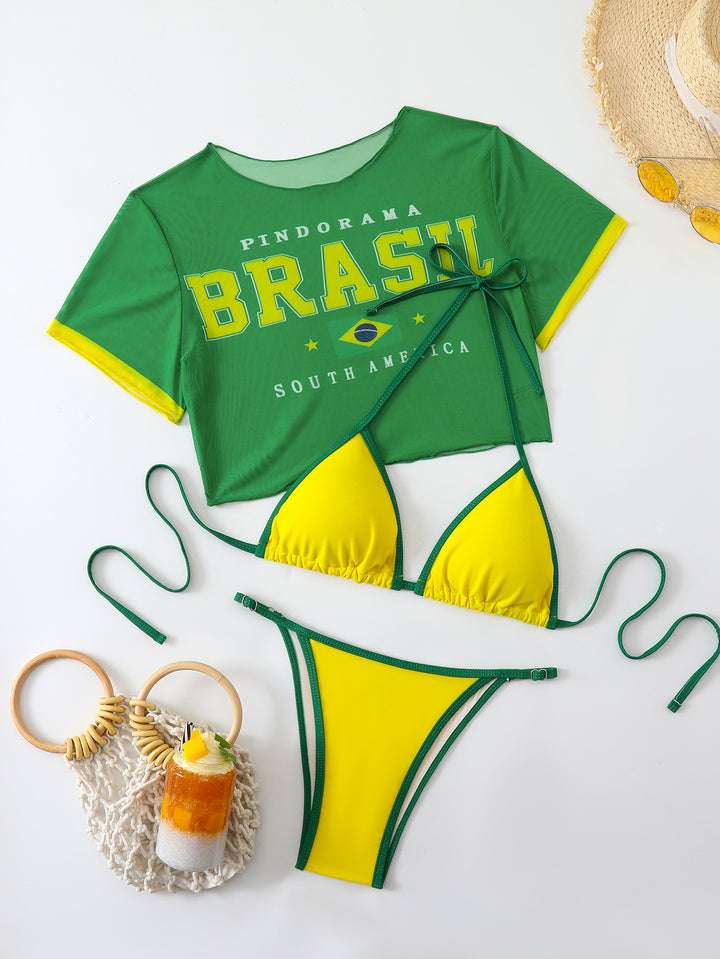 Damen Bikini-Set mit kreativem grafischen Design Drune