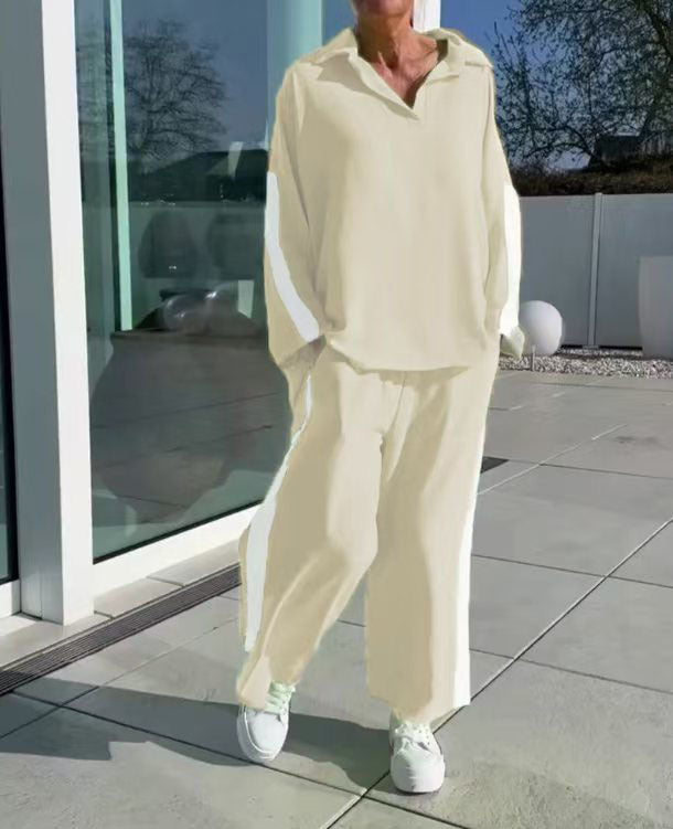 Damen entspannter Freizeitanzug mit Hemd und weiter Hose Drune