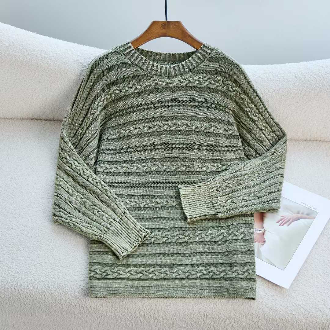 Damen Strickpullover mit strukturiertem Zopf-Design und modernem Schnitt Drune