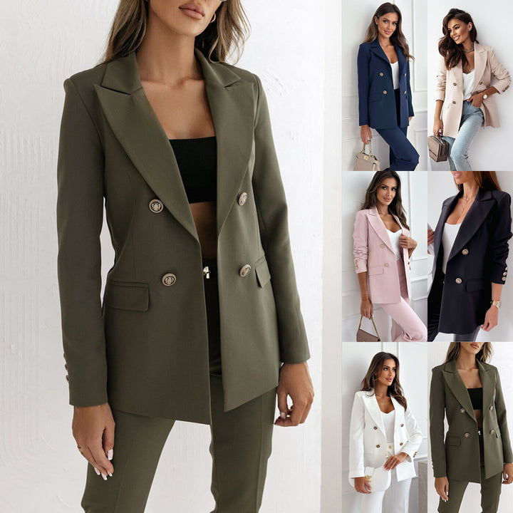 Damen Blazer mit doppelter Knopfverschluss und luxuriösen Details Drune