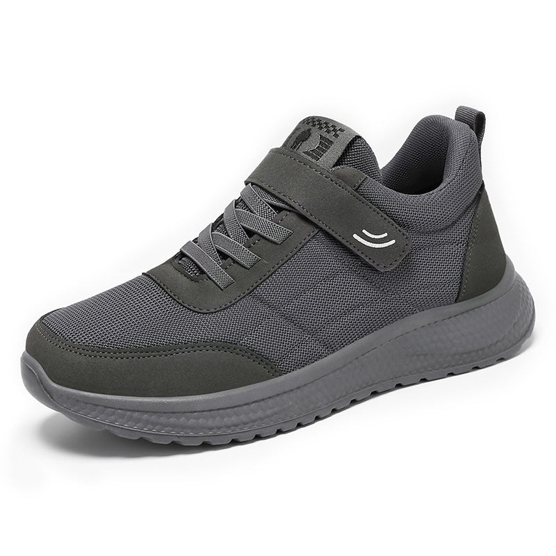 Damen nan leichter Alltag-Walking-Sneaker mit Klettverschluss und elastischer Schnürung, stoßdämpfender EVA-Zwischensohle und gepolstertem Fersenkragen Drune