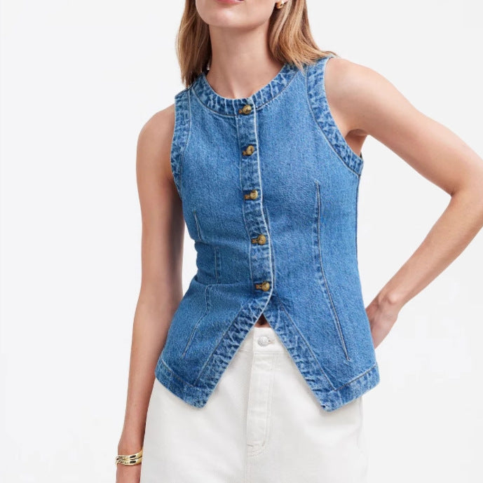Damen Denim-Weste Drune