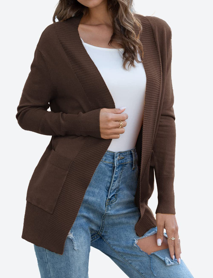 Damen Langärmliger Strickmantel Drune