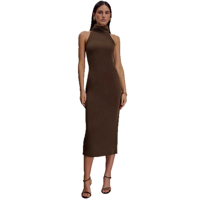 Damen Midikleid mit schickem Stehkragen Drune