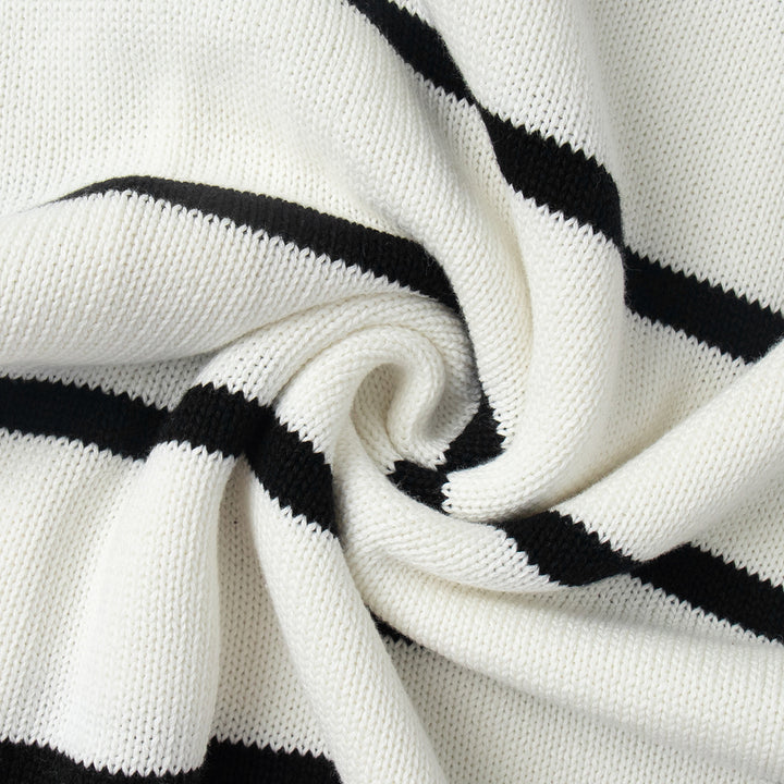 Damen Strickjacke mit breiten Streifen und Knopfverschluss Drune