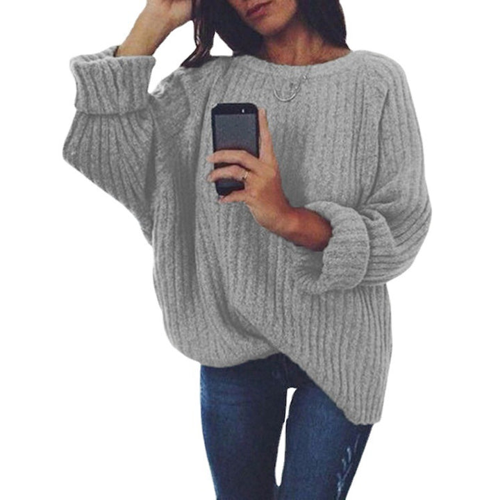 Damen Grobstrickpullover mit lockerer Passform und trendigem Rippenmuster Drune