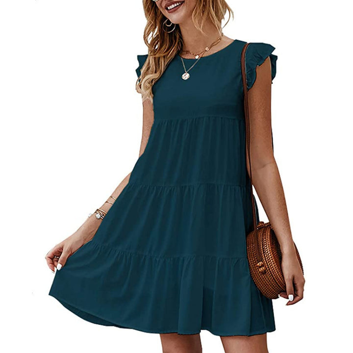 Damen Sommerkleid mit Rüschendetails und lässigem Schnitt Drune