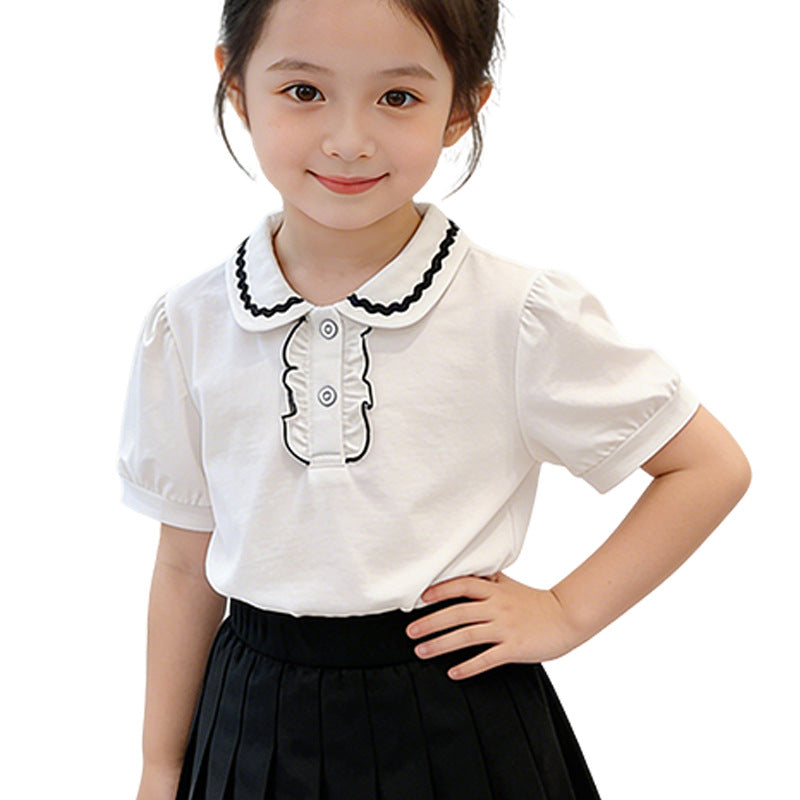 Mädchen modische Bluse mit Rüschendetails Drune
