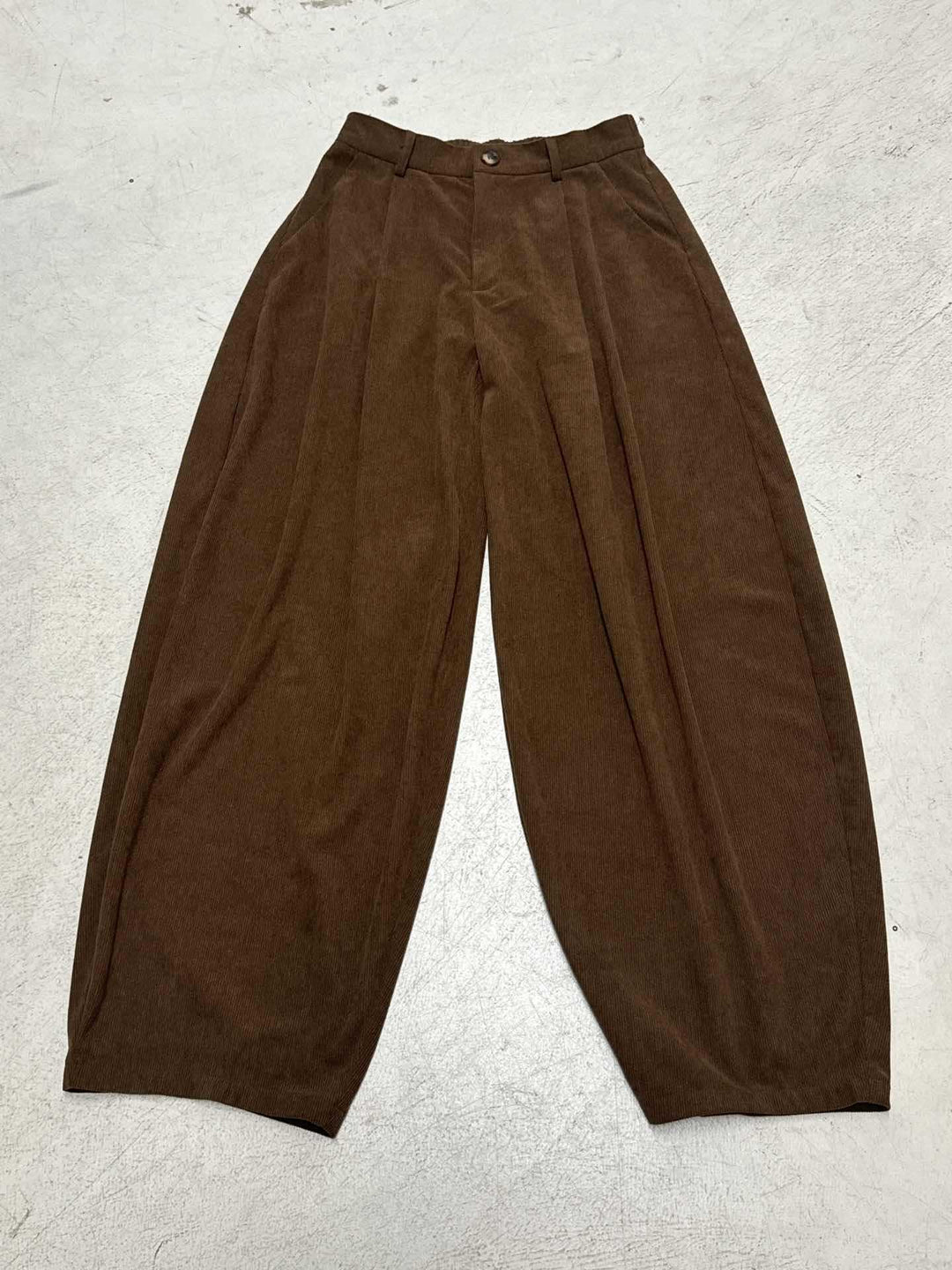 Damen Hochtaillierte Weite Hose mit Faltenwurf Drune