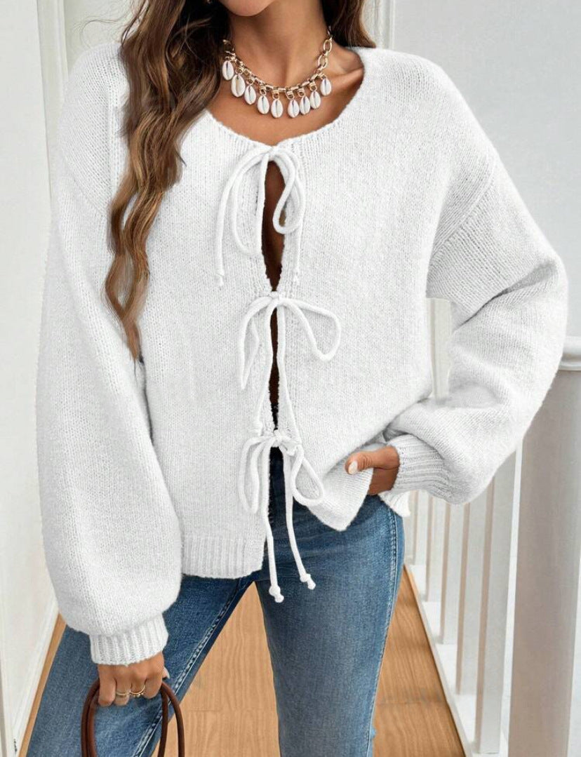 Damen Strickpullover mit raffinierten Knoten-Details Drune