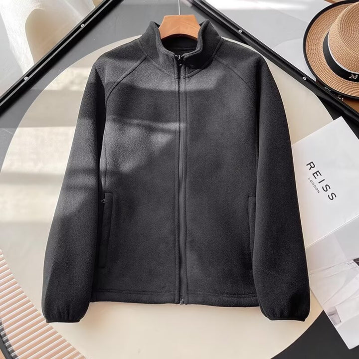 Damen kuschelige Fleecejacke mit hohem Kragen Drune