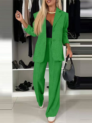 Damen Elegantes zwei-teiliges Blazer-Set mit weitem Schnitt und modischen Akzenten Drune