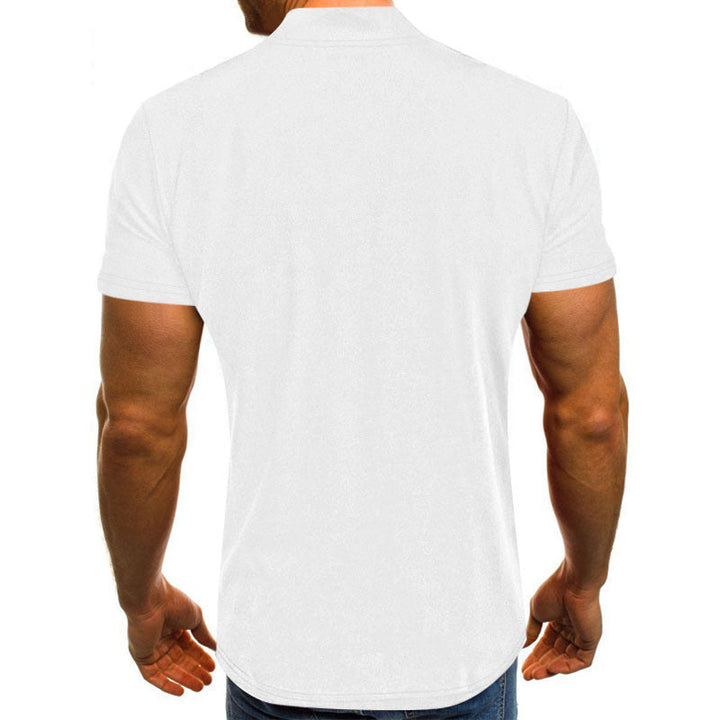 Herren Kurzarm Zip-T-Shirt mit praktischer Brusttasche Drune
