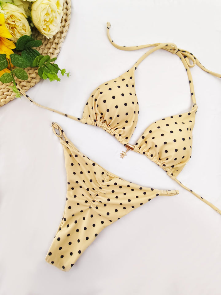 Damen Bikini-Set mit raffiniertem Polka-Dot-Design und verstellbarem Halter Drune