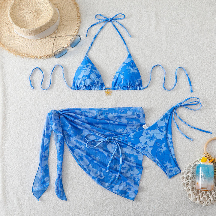 Damen Bikini-Set mit floralem Design und raffiniertem Wickelrock Drune