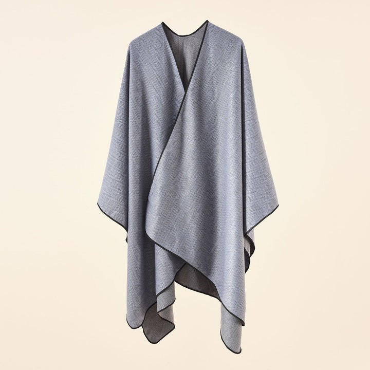 Damen elegante Wickeljacke aus hochwertigem Gewebe mit modernem Herringbone-Muster Drune