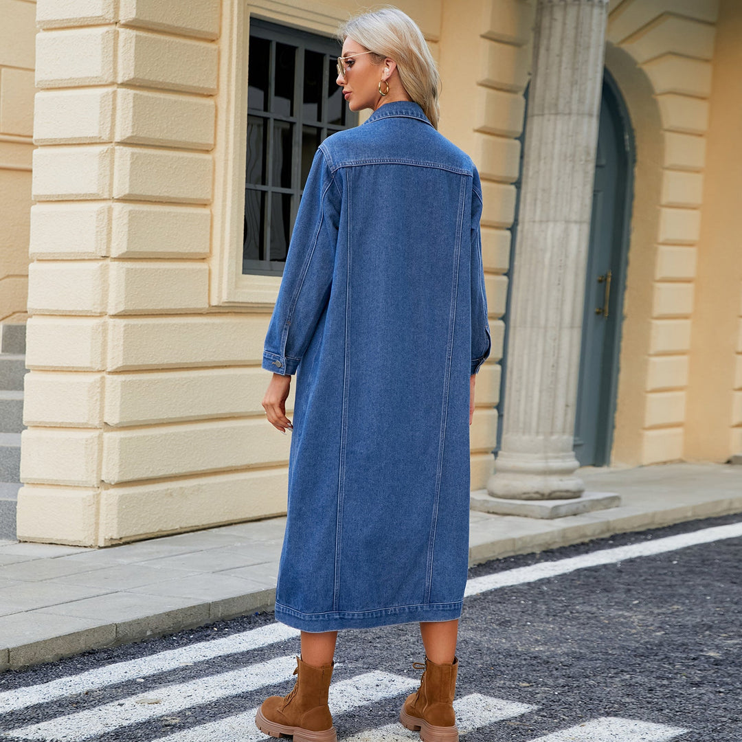 Drune | Damen Langer Denim Duster Jacket