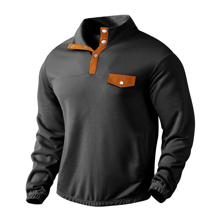 Herren Modischer Pullover mit halbem Reißverschluss und praktischer Brusttasche Drune