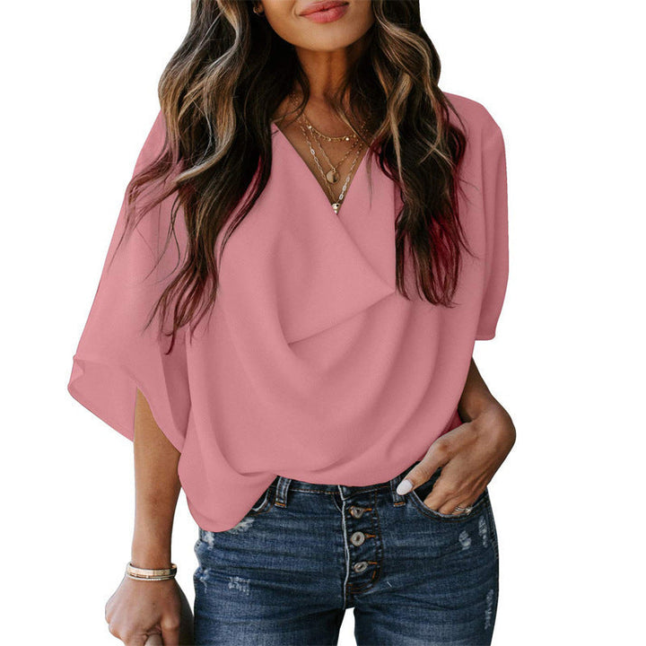 Damen Elegante Wickelbluse mit lässigem Schnitt Drune