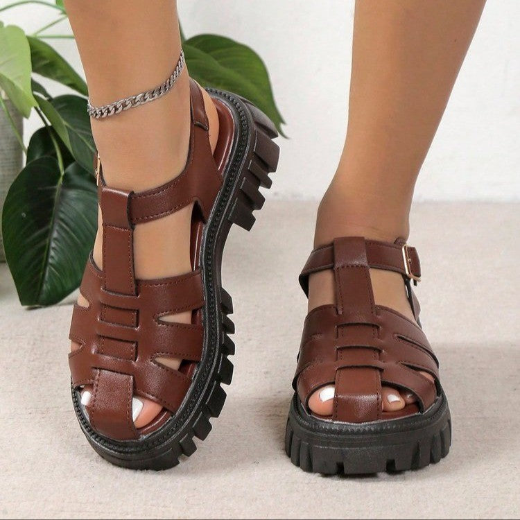 Damen Freizeit-Sandalen mit strukturiertem Obermaterial und rutschfester Sohle Drune
