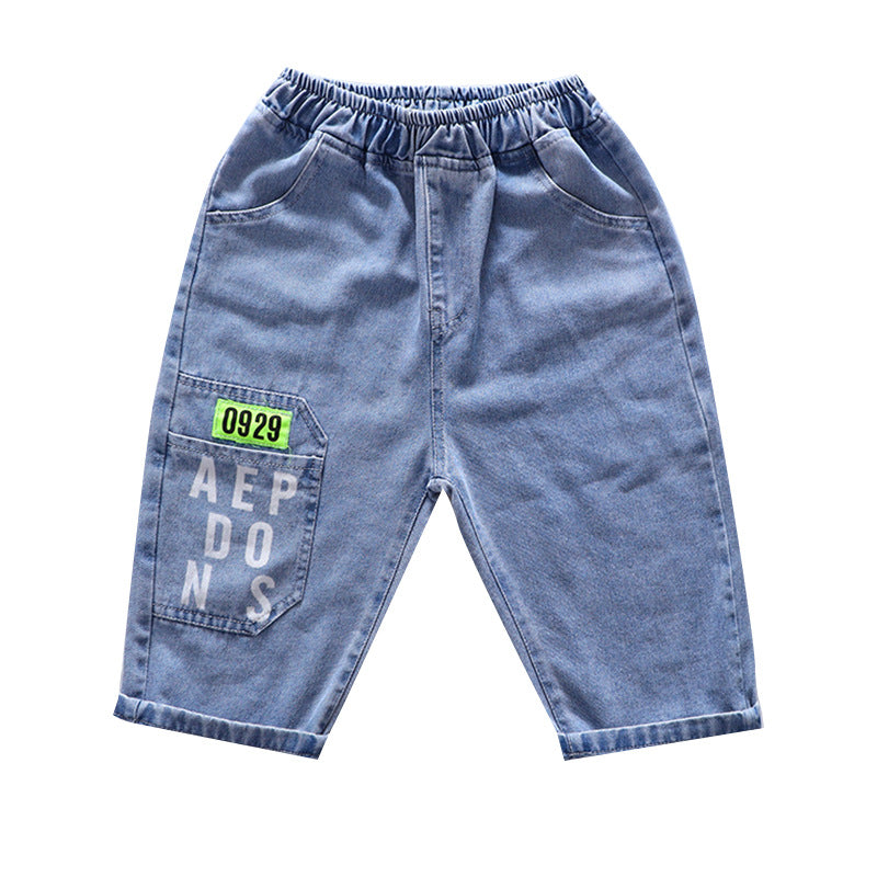 Jungen lässige Denim-Shorts mit grafischen Details Drune