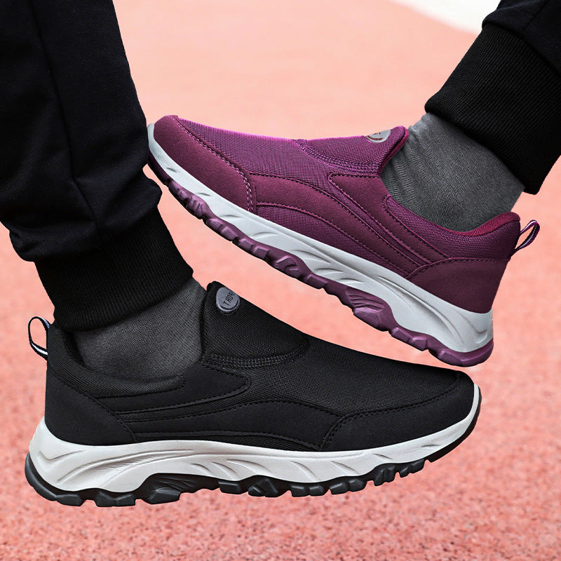 Damen nan sportlicher Slip-On Trekking-Sneaker mit atmungsaktivem Textiloberteil, elastischem Einstieg und profiliertem Outdoor-Laufsohle Drune