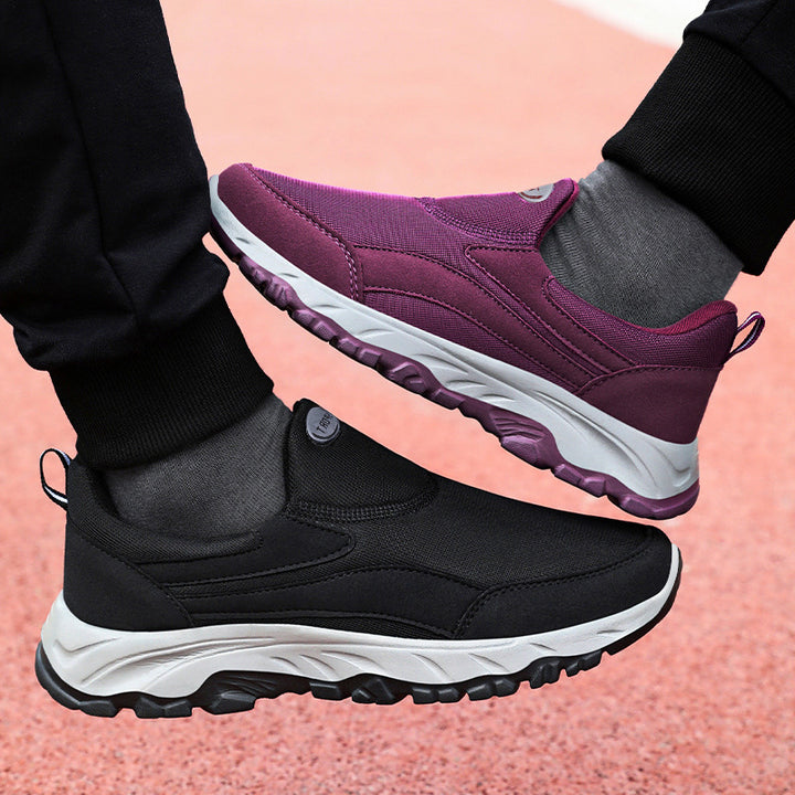 Damen nan sportlicher Slip-On Trekking-Sneaker mit atmungsaktivem Textiloberteil, elastischem Einstieg und profiliertem Outdoor-Laufsohle Drune