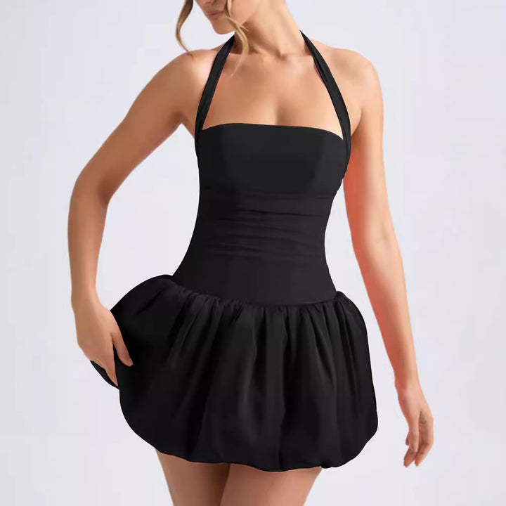 Damen Kleid mit schulterfreiem Design und lässigem Rock Drune