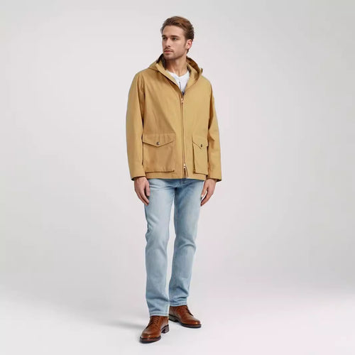Herren funktionale Übergangsjacke mit abnehmbarer Kapuze Drune